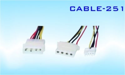 CABLE-251 кабел MOLEX м/MOLEX ж+floppy power